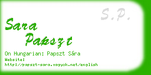 sara papszt business card